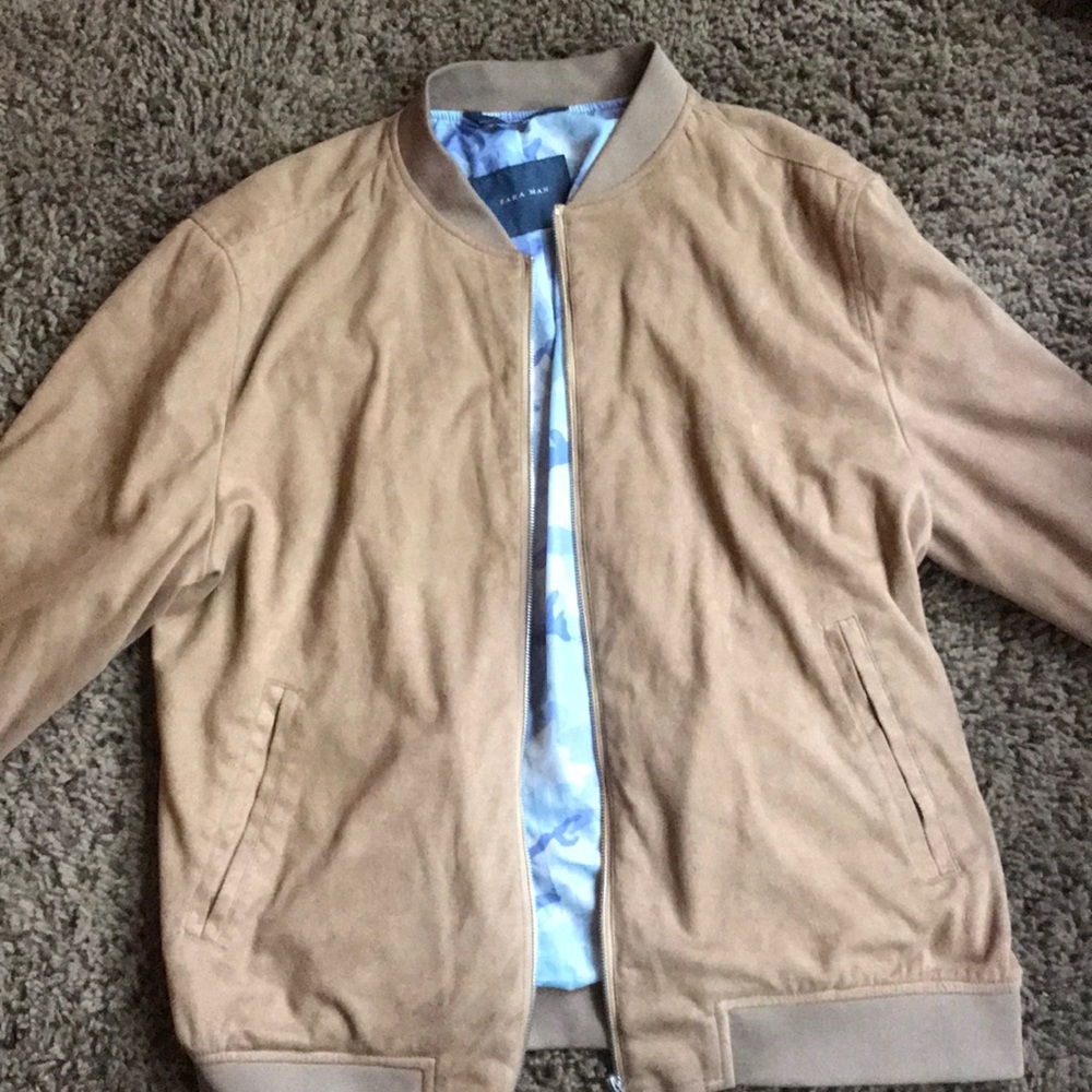 Zara faux-suede bomber